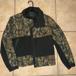 Figs Green and Black Camo Windbreaker scrub